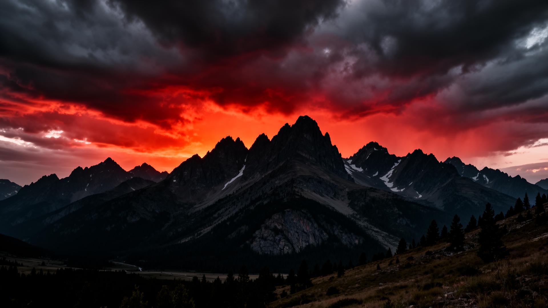 Montana mountain landscape at dusk